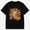 Black-284, variant on Women's Distressed Jack-o-Lantern with Bow Pumpkin Shirt, Halloween Graphic Short Sleeve T-Shirt