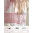 thumbnail image 6 of Sheer Curtains 45 Inch Length 2 Panels Set for Kitchen, Pink Abstract Art Semi Sheer Curtains for Windows, Contemporary Luxury Color Block Voile Window Treatments Rod Pocket Curtain, 6 of 7