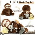 thumbnail image 5 of Tezituor 5Pcs Sloth Stuffed Animal 23.6'' Giant Sloth Plush with 4 Babies Plush Toy, 5 of 9