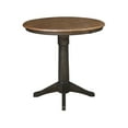 thumbnail image 4 of 30" Round Top Solid Wood Pedestal Table in Hickory/Washed Coal - Counter Height, 4 of 9