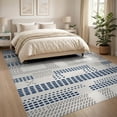 thumbnail image 3 of ODIKA 8'x10' Navy White Geometric Dot Pattern Washable Area Rug Modern Design with Abstract Shapes for King Size Bedroom Under Bed, Master Suite, Non-Shedding, Easy Care, 3 of 7