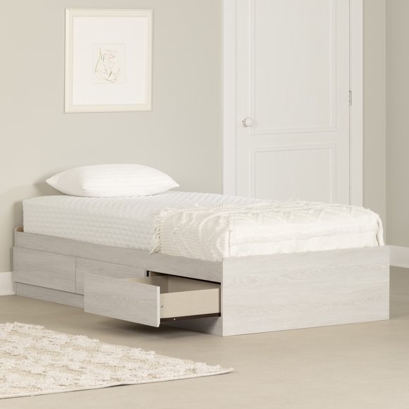 Lit matelot 3 tiroirs Simple, fini Chêne hivernal, collection Step One Essential de Meubles South Shore