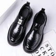 thumbnail image 6 of Men'S All-Season Low-Top Thick-Soled British Style Slip-On Loafers Faux Upper, Fabric Inner, Round Toe | Fashion Business Casual Shoes,, 6 of 10