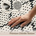 thumbnail image 6 of ODIKA 4'x6' Black Ivory Geometric Medallion Pixelated Washable Area Rug Traditional Stepped Motif Pattern With Repeating Stain Resistant, Low Pile, Easy Care for Dorm Room, Small Living, 6 of 7