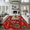 thumbnail image 3 of Large Area Rugs for Living Room Bedroom, Red Christmas 5'x8' Rug Washable Carpet Runner Indoor Outdoor, Xmas Tree Snowflake Stars Farmhouse Non Slip Floor Mats Rug for Kitchen, Bathroom, 3 of 8
