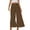 Brown, variant on Plus Size Women's High Waist Linen Wide Leg Capri Pants - Breathable Fabric, Relaxed Fit, Petite to Plus - S-XXL for Spring/Fall