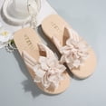 thumbnail image 6 of Gpaecead Women Flower Flat Flip Flops Thick Cushioned Sole Non Slip Spring Summer Beach Casual Versatile Shoes,B-Beige, 6 of 8