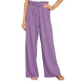 thumbnail image 3 of Sunloudy Pantalones casuales de pierna ancha para mujer, pantalones sueltos de longitud completa de cintura media atados de color sólido para damas, S / M / L / XL / XXL Sunloudy  S M L XL XXL, 3 of 7