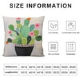 thumbnail image 5 of Nawypu  Square Throw Pillow Covers Green Plant Pot Cartoon Cactus Cacti Red Flowers Home Decorative Cushion Case Succulent Accent Pillow Protector, 5 of 5