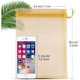 thumbnail image 2 of 100 Pack Large Organza Bags 6x9 Inch Mesh Gift Bags Drawstring Easter Candy Bag Packaing Bag(Gold), 2 of 6