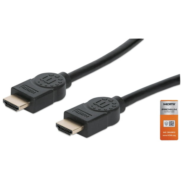Cable HDMI de Alta Velocidad con Canal Ethernet, Versión Premium, 4K@60Hz UHD, Blindado, 5 m Manhattan Cable HDMI