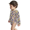 thumbnail image 3 of Xecao Plum Print Baby unisex-baby Cotton Long-sleeve Bodysuits-3 Months, 3 of 6