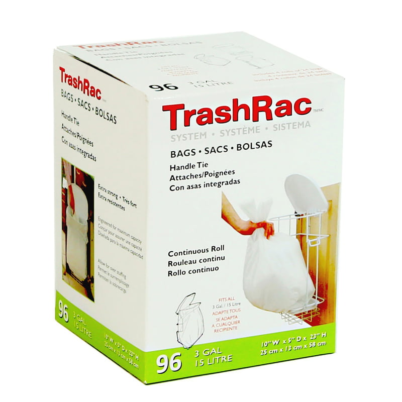 complete waste system with starter bagsrack trashrac gallon sunbeam 3 gal 