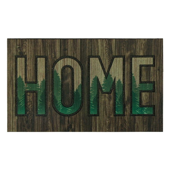 Mainstays Forest Home Low Pile All Weather Rubber Backed Doormat, Multi, 18" x 30"