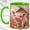 Green, variant on Farm Pig Coffee Mug, Floral Barnyard Mug, Ceramic 11 oz