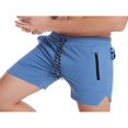thumbnail image 3 of Men Casual Sports Shorts  Quick-drying Solid Color Running Training Fitness Short Pants with Pockets, 3 of 6