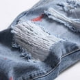 thumbnail image 6 of Jeans for Men Men's Casual Ripped Straight Loose Fit Comfort Jeans Pants Mens Fashion Skinny Jeans Bootcut Ripped Denim Pants, M&Blue, 6 of 7