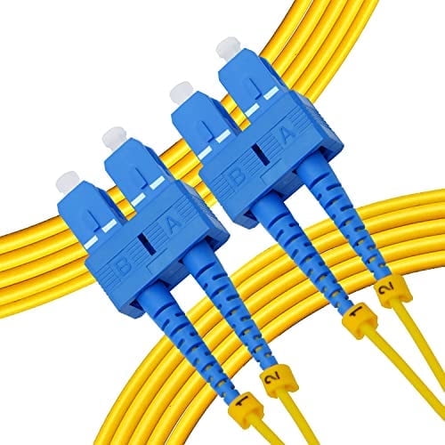 NewYork Cables 7M OS2 SC Fiber Patch Cable | Single Mode Duplex Corning 9/125 SC Jumper Cord (Yellow)