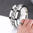 thumbnail image 4 of Stainless Steel Rings Cool Black Spinner Chain Ring for Men Tire Texture Rotatable Links Punk Male Anel WG00076-01 11, 4 of 6