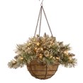 thumbnail image 1 of National Tree Company 20" Prelit Artificial Christmas Pine Hanging Basket, 1 of 5