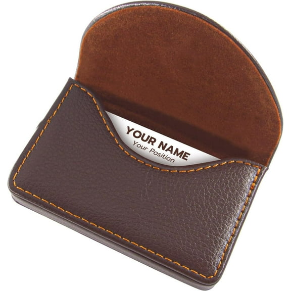 LQQBOX Coffee Business Card Holder,PU Leather Business Card Card Holder Wallet,Pockets Magnetic Credit Card Holders for Men and Women