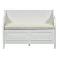 thumbnail image 4 of Atumon Storage Bench, Clamshell Entryway Bench, Shoe Bench with Hidden Storage, Wood Storage Cabinet with Removable Cushions and Backrest, Storage Bench Furniture for Entryway Hallway, White, 4 of 10