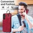 thumbnail image 5 of Feishell for Samsung Galaxy A14 5G Back Flip Wallet Case with ID Credit Card Slots & Metal Ring, Premium PU Leather Shockproof Magnetic Buckle Flip Kickstand Phone Case for Women Men,Red, 5 of 10