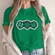 thumbnail image 4 of Puntoco Liquidación de camisetas cortas para mujer Camiseta de manga corta con cuello redondo y estampado informal a la moda para mujer, 4 of 5