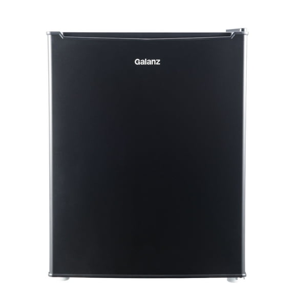 Galanz 2.7 Cu ft Single Door Mini Fridge, Black, Estar, New, Width 19.13"