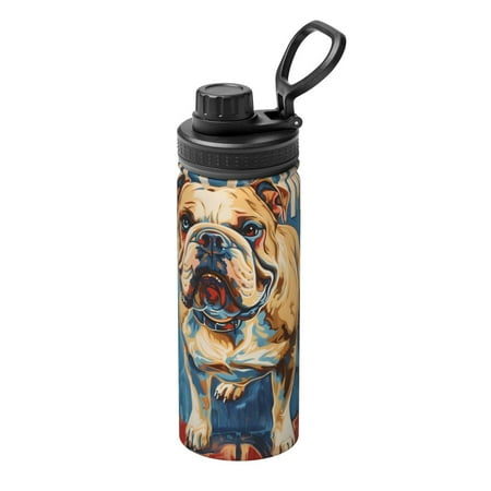 

Goofa Patriotic Bulldog Welcome Print 18oz Sports Insulated Kettle With Straw Water Bottle Sports Water Bottle For Running Hiking Cycling Climbing Mans Womans