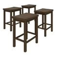thumbnail image 3 of Now Furniture 24" Counter Stool, Set of 4 Wooden Backless Bar Height Kitchen Stool, Walnut, 3 of 8