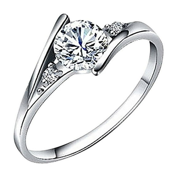 MZXELPRJD Birthstone Rings for Women Personalized Promise Rings for Her Sterling Silver Mothers Ring Trendy Cubic Zirconia Stones Wedding Valentine's Day Mother's Day Jewelry Gift for Mom Wife