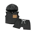 thumbnail image 1 of Hauts à Manches Courtes à Manches Courtes à Capuche + Pantalon Court à Cordon Décontracté d'Été, 1 of 7
