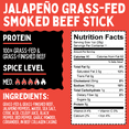thumbnail image 3 of Jalapeno 100% Grass Fed Beef Sticks, Low Carb and Gluten-Free Snack, Hiking and Road Trip Snacks, Snack Pack of 12 Level 3.5 of 5 Spicy Jerky Sticks - Sogo Snacks, 3 of 8