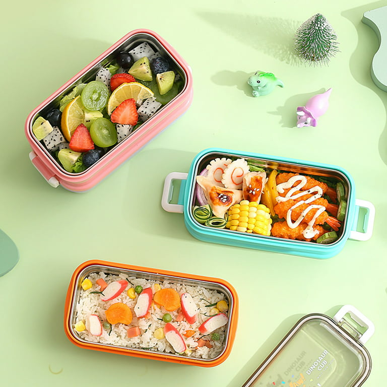 Wooden Double Layer Lunch Box Toddler Meal Prep Divided Containers