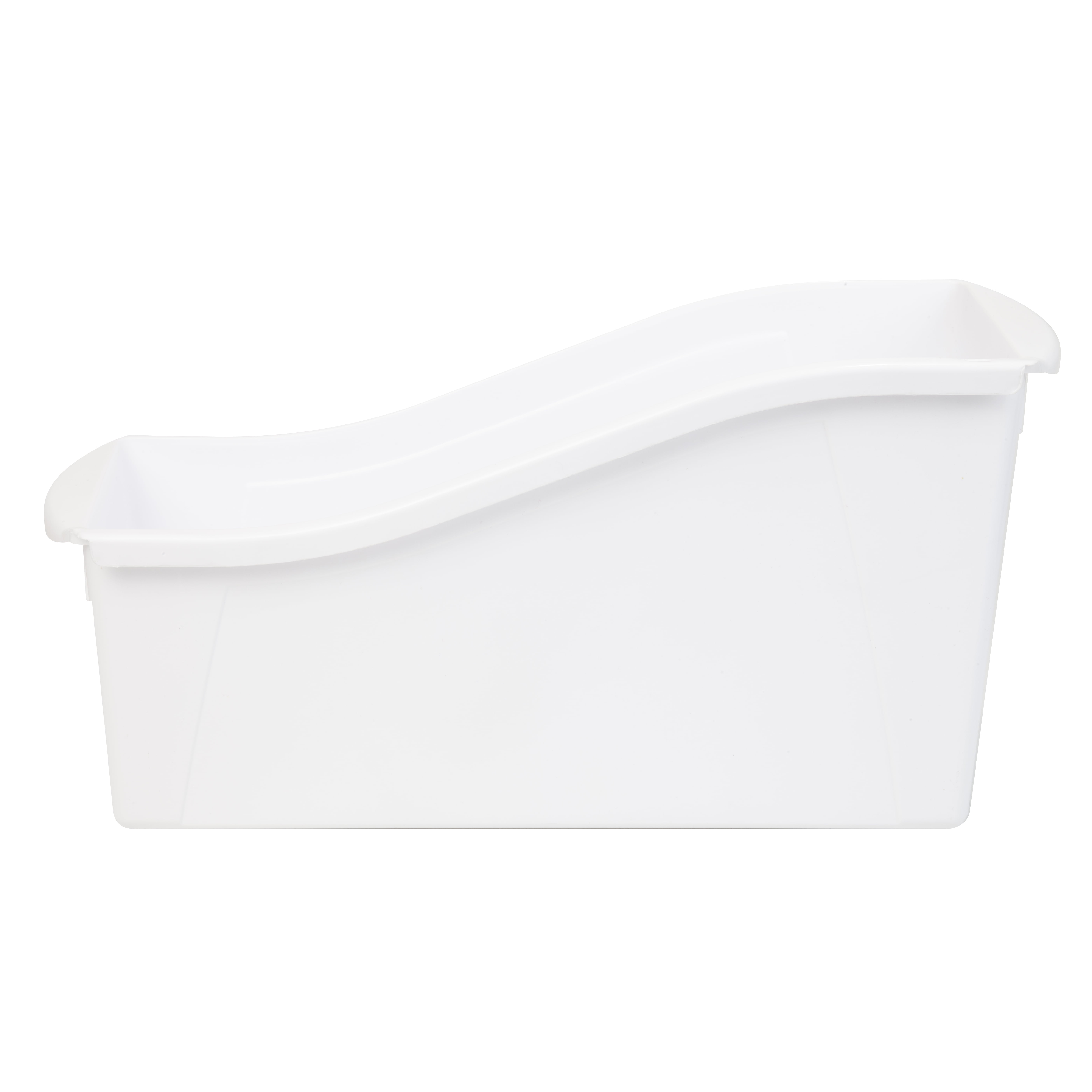Pen+Gear Plastic Desktop Book Organizer Bin, Arctic White, 6-Pack