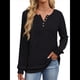 thumbnail image 2 of Suéter para Mujer, Camisetas Henley de Larga, Túnicas para Usar con Leggings, Suéteres de Cuello Redondo A . Negro L, 2 of 8