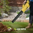 thumbnail image 6 of Mescukay 700CFM 250MPH Leaf Blower Cordless Brushless, 20V Electric Leaf Blower with 2 Speed Mode, 4.0Ah Battery Powered, Charger Leaf Blowers for Lawn Care, Blowing Leaves, Patio, Dust, Yellow, 6 of 9
