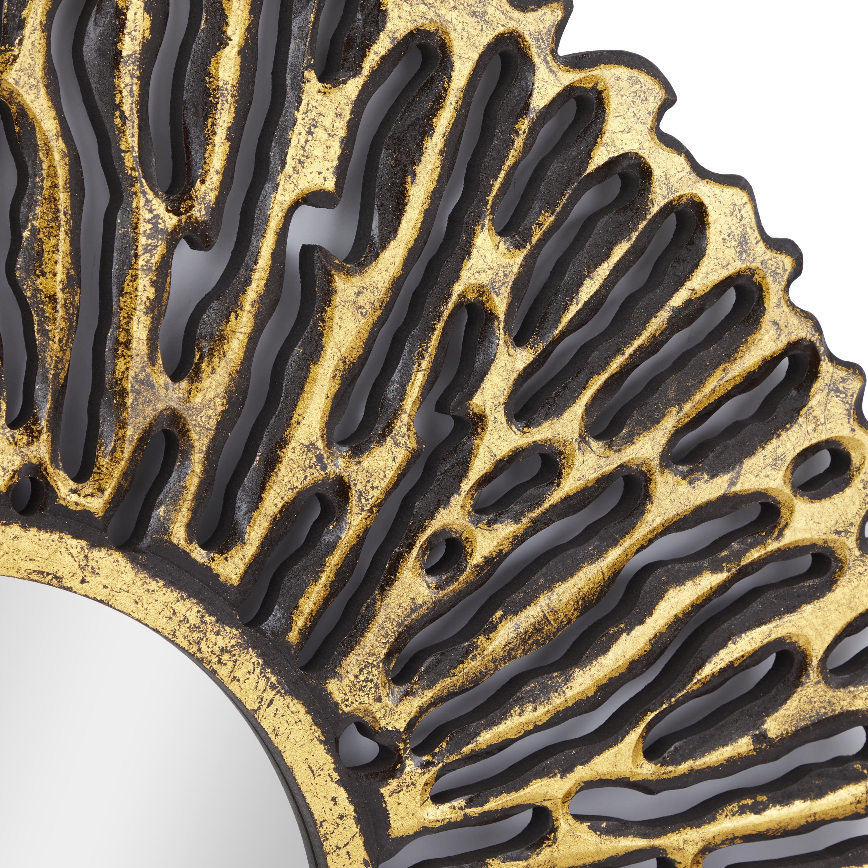 DecMode 48" x 48" Gold Starburst Wall Mirror