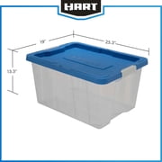 (Pack of 6) HART 68 Quart Latching Plastic Storage Bin Container, Clear