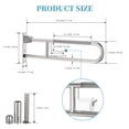 thumbnail image 2 of Toilet Grab Bar 30.3 Inch, ZUEXT Flip Up Grab Bar with Paper Holder, Polished Chrome Anti-Slip Safety Bars for Toilet, Stainless Steel Knurled Toilet Handles for Seniors Disabled Elderly Pregnant, 2 of 13