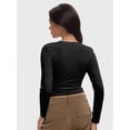thumbnail image 2 of Women’s Basic Skinny Crop Top Tee Shirt Short Sleeve Workout Round Neck Cropped Tshirt, 2 of 6