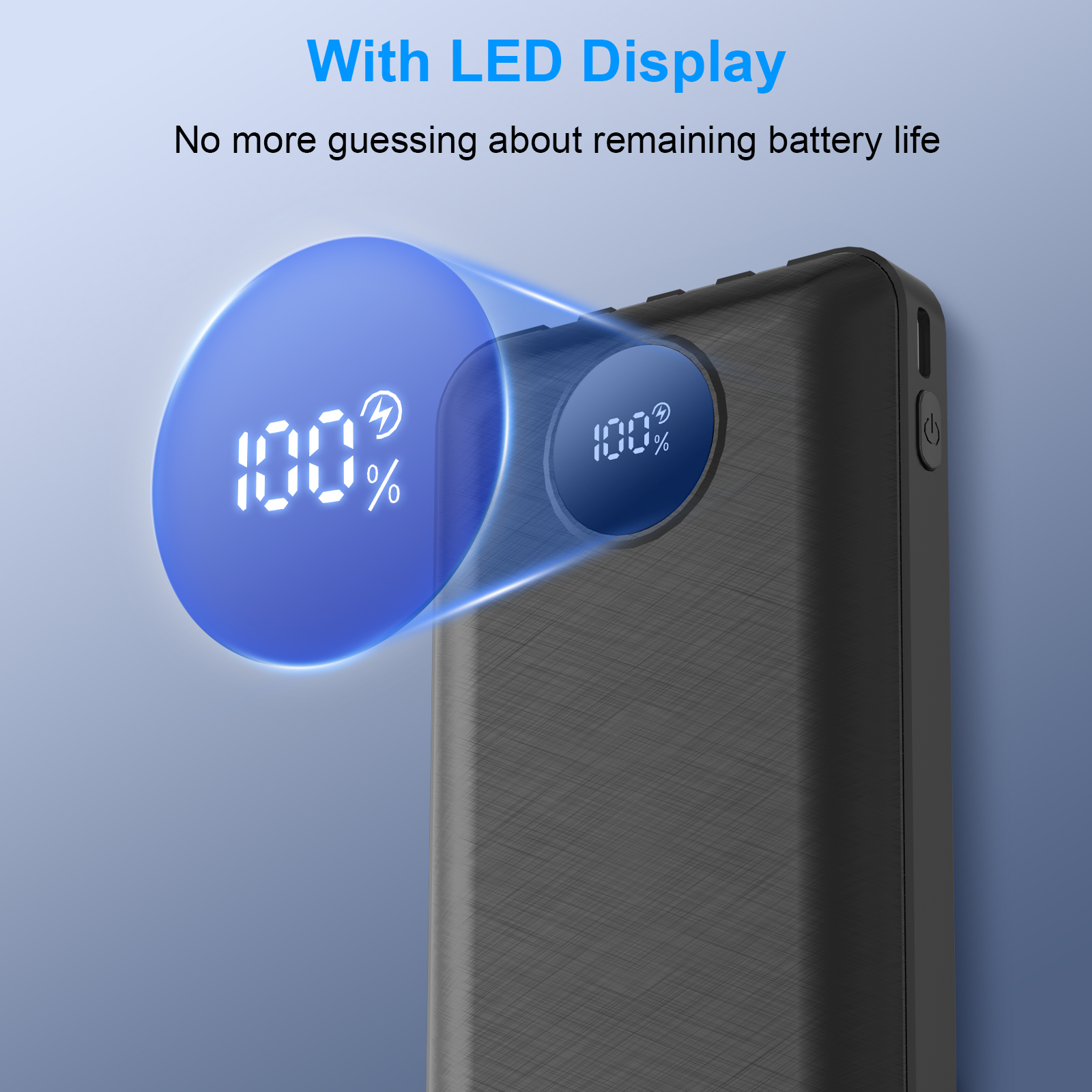 Yelomin 20000mAh Power Bank with 4 Built-In Cables and LED Display photo 6