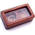 thumbnail image 1 of Wooden Ring Box,Engagement Wooden Heart Ring Box for 2 Rings, Portable Wedding Ring Bearer Box for Wedding, 1 of 1