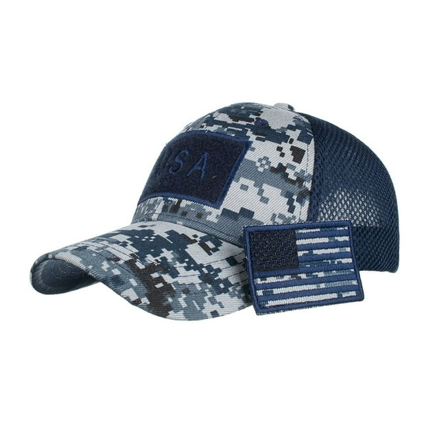 American Flag Camouflage Baseball Cap Outdoor Men Adjustable Sun Mesh Peaked Hat