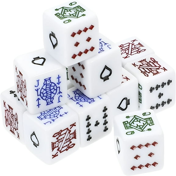 BESTSKY 12 Pcs Liars Dice,16mm 6-Sided Poker Dice for Poker Game and Card Games Birthday Party Games