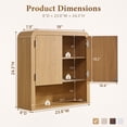 thumbnail image 3 of Aitjunz 23" W Bathroom Wall Storage Cabinet, Wood Medicine Cabinet with Doors and Adjustable Shelf, Over the Toilet Storage Cabinet for Bathroom, Laundry Room and Kitchen, Natura, 3 of 8