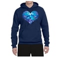 thumbnail image 2 of Wild Bobby, Cute Heart Shaped Couple Dolphins, Animal Lover, Unisex Graphic Hoodie Sweatshirt, Navy, Medium, 2 of 3