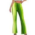 thumbnail image 4 of Women's Flare Leggings Athletic Fitness Stretchy Slimming Trousers Elastic High Waist Solid Color Yoga Pants (XL, Green), 4 of 9