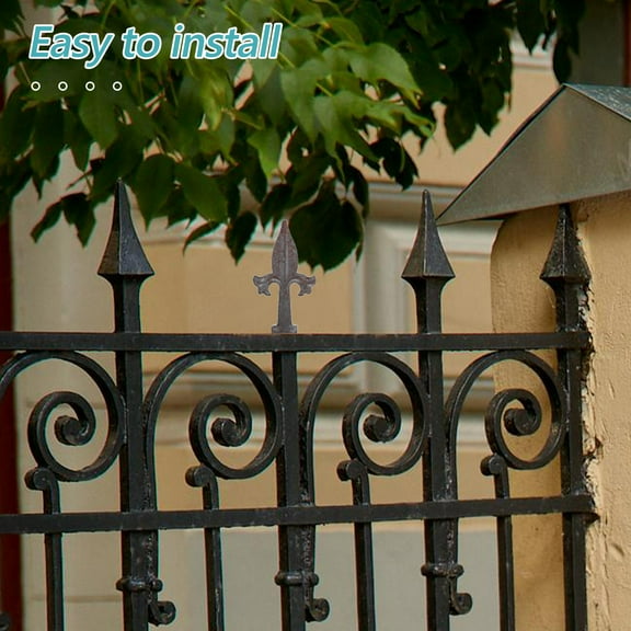 SEWCHICS 1Set Cast Iron Decorative Fence Toppers for Enhanced Garden Elegance in Black